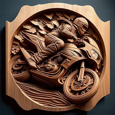 3D model Motorcycle Rider  Highway game (STL)
